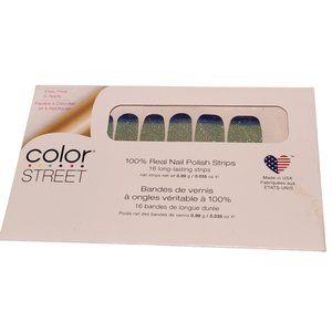New Unopened Color Street Nail Strips - Muti-Blue Colored Glittered Design